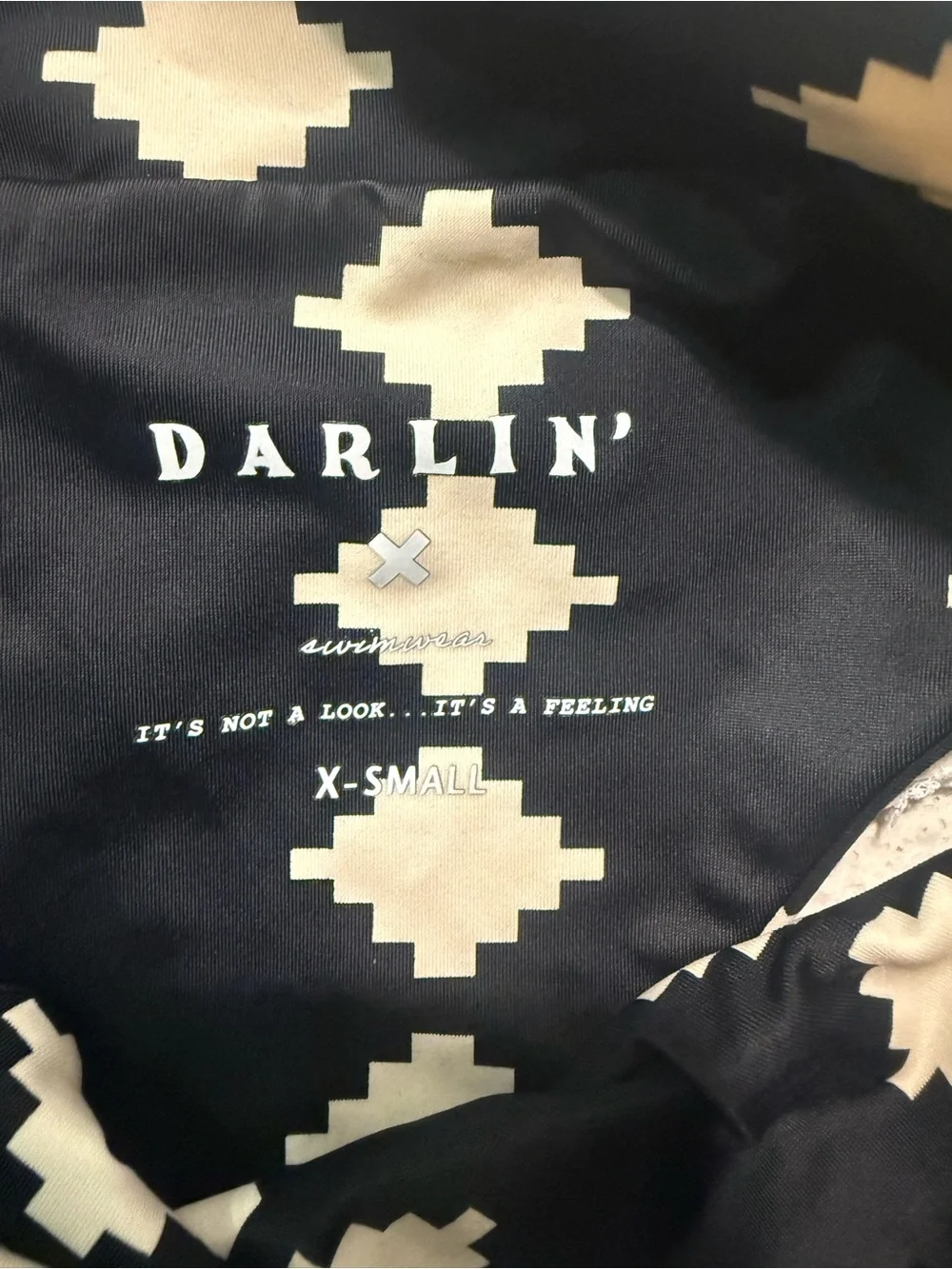 Darlin’ Ace print Josie style black  & cream  Bikini Bottoms